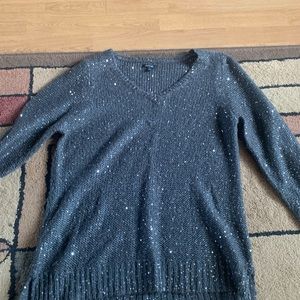 Gray sequin sweater